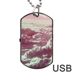 In The Clouds Pink Dog Tag Usb Flash (two Sides) by snowwhitegirl