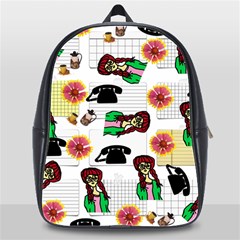 Office Girl Pattern School Bag (xl) by snowwhitegirl