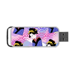 Japanese Abstract Blue Portable Usb Flash (two Sides) by snowwhitegirl