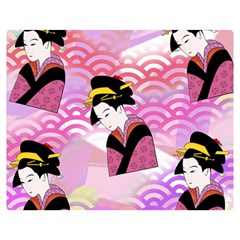 Japanese Abstract Pink Double Sided Flano Blanket (medium)  by snowwhitegirl