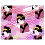 Japanese Abstract Pink Double Sided Flano Blanket (Medium)  60 x50  Blanket Back