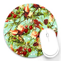 Fruit Blossom Round Mousepads by snowwhitegirl