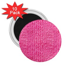 Knitted Wool Bright Pink 2 25  Magnets (10 Pack)  by snowwhitegirl