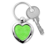 Knitted Wool Neon Green Key Chains (Heart)  Front