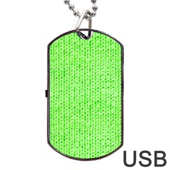 Knitted Wool Neon Green Dog Tag Usb Flash (one Side) by snowwhitegirl