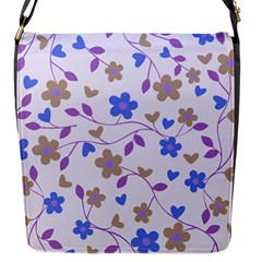 Blue Vintage Flowers Flap Closure Messenger Bag (s) by snowwhitegirl