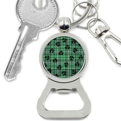 Green  Plaid Anarchy Bottle Opener Key Chains by snowwhitegirl