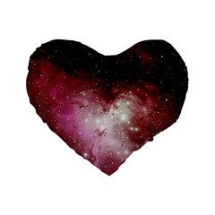 Nebula Red Standard 16  Premium Heart Shape Cushions by snowwhitegirl