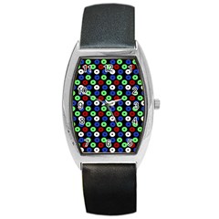 Eye Dots Green Blue Red Barrel Style Metal Watch by snowwhitegirl