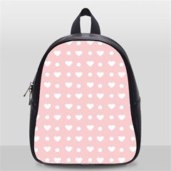 Hearts Dots Pink School Bag (small) by snowwhitegirl