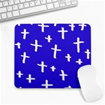 Blue White Cross Large Mousepads Front