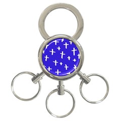 Blue White Cross 3-ring Key Chains by snowwhitegirl