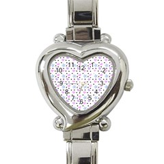 Hearts And Star Dot White Heart Italian Charm Watch by snowwhitegirl