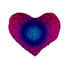 Pink Music Blue  Moon Standard 16  Premium Heart Shape Cushions by snowwhitegirl