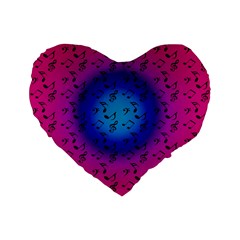 Pink Music Blue  Moon Standard 16  Premium Flano Heart Shape Cushions by snowwhitegirl