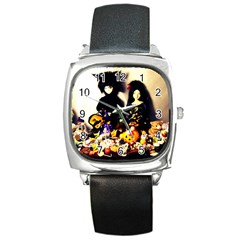 Old Halloween Photo Square Metal Watch by snowwhitegirl