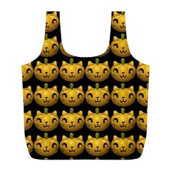 Cat Pumpkin Full Print Recycle Bag (l) by snowwhitegirl