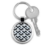 Blue Teapot Chevron Key Chains (Round)  Front