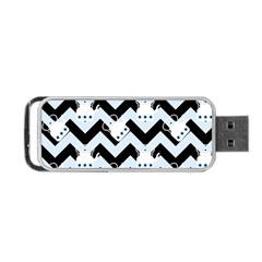 Blue Teapot Chevron Portable Usb Flash (two Sides) by snowwhitegirl