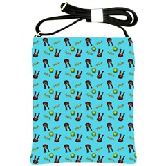 School Girl Pattern Blue Shoulder Sling Bag by snowwhitegirl