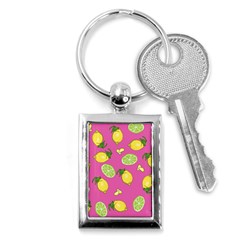 Lemons And Limes Pink Key Chains (rectangle)  by snowwhitegirl