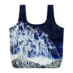 Blue Waves Sea Full Print Recycle Bag (l) by snowwhitegirl