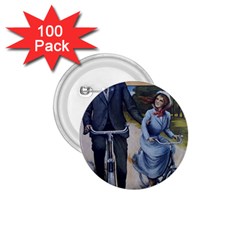 Couple On Bicycle 1 75  Buttons (100 Pack)  by vintage2030