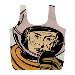 Astronaut Retro Full Print Recycle Bag (l) by vintage2030