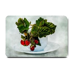 Red Raspberries In A Teacup Small Doormat 