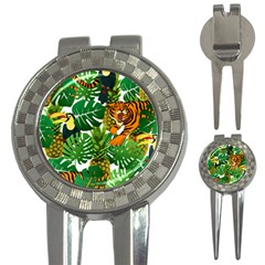 Tropical Pelican Tiger Jungle 3-in-1 Golf Divots by snowwhitegirl