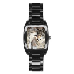 Lovable Wolves Stainless Steel Barrel Watch by amazinganimals