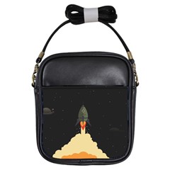 Rocket Space Stars Girls Sling Bag by Nexatart