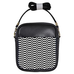 Wave Pattern Wavy Water Seamless Girls Sling Bag by Nexatart