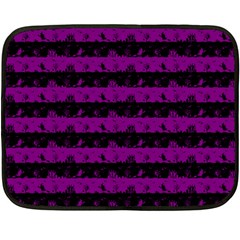 Zombie Purple And Black Halloween Nightmare Stripes  Double Sided Fleece Blanket (mini)  by PodArtist