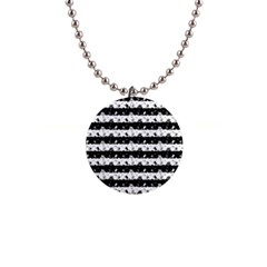 Black And White Halloween Nightmare Stripes Button Necklaces by PodArtist