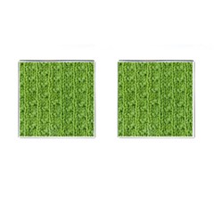 Knitted Wool Chain Green Cufflinks (square) by vintage2030