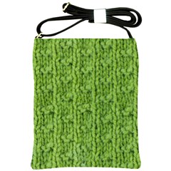 Knitted Wool Chain Green Shoulder Sling Bag by vintage2030