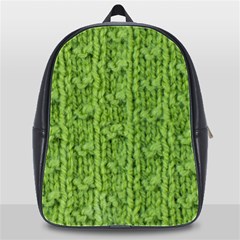 Knitted Wool Chain Green School Bag (xl) by vintage2030