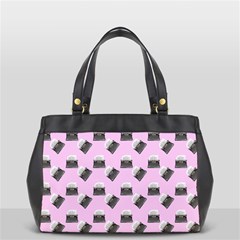 Retro Typewriter Pink Pattern Oversize Office Handbag (2 Sides) by snowwhitegirl