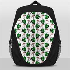 Flamingo Leaf Patttern Backpack Bag by snowwhitegirl