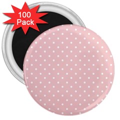 Little  Dots Pink 3  Magnets (100 Pack) by snowwhitegirl