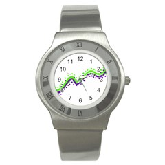 Wavy Line Design Stainless Steel Watch by dflcprints