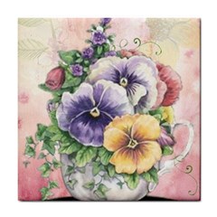 Lowers Pansy Tile Coasters by vintage2030