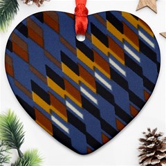 Colors Fabric Abstract Textile Heart Ornament (two Sides) by Sapixe