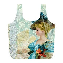 Lady 1112776 1920 Full Print Recycle Bag (l) by vintage2030