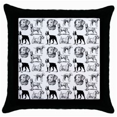 Dog Pattern White Throw Pillow Case (black) by snowwhitegirl