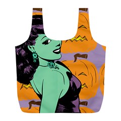 Zombie Retro Girl Full Print Recycle Bag (l) by snowwhitegirl