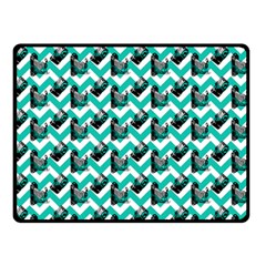 Vintage Camera Chevron Aqua Double Sided Fleece Blanket (small)  by snowwhitegirl