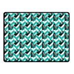 Vintage Camera Chevron Aqua Double Sided Fleece Blanket (Small)  45 x34  Blanket Front