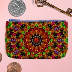 Fractal Mandala Flowers Large Coin Purse by Simbadda